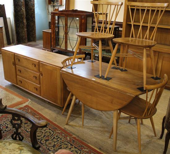 1960s Ercol elm dining suite
